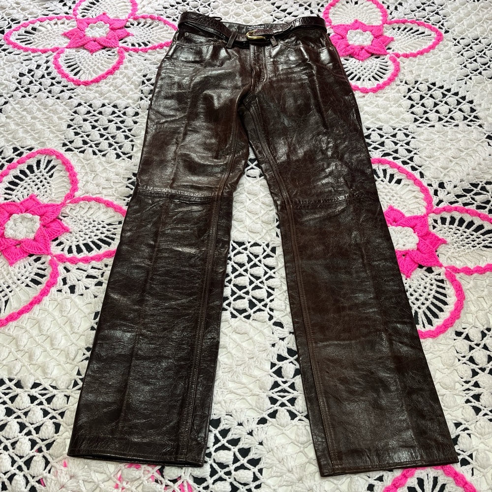 Polo by Ralph Lauren Brown Leather Pants